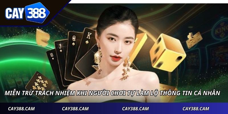 Miễn trừ trách nhiệm khi người chơi tự làm lộ thông tin cá nhân