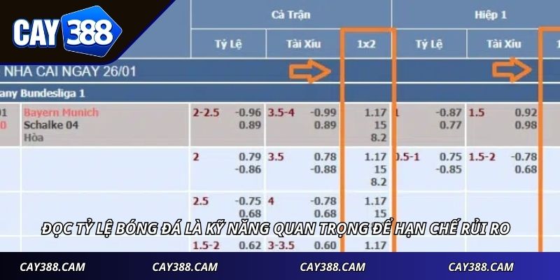 Đọc tỷ lệ bóng đá là kỹ năng quan trọng để hạn chế rủi ro